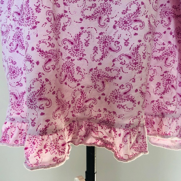 Pink Ruffled Hem and Collar Floral Nightgown Pullover Celestial Dream Large - Picture 8 of 11